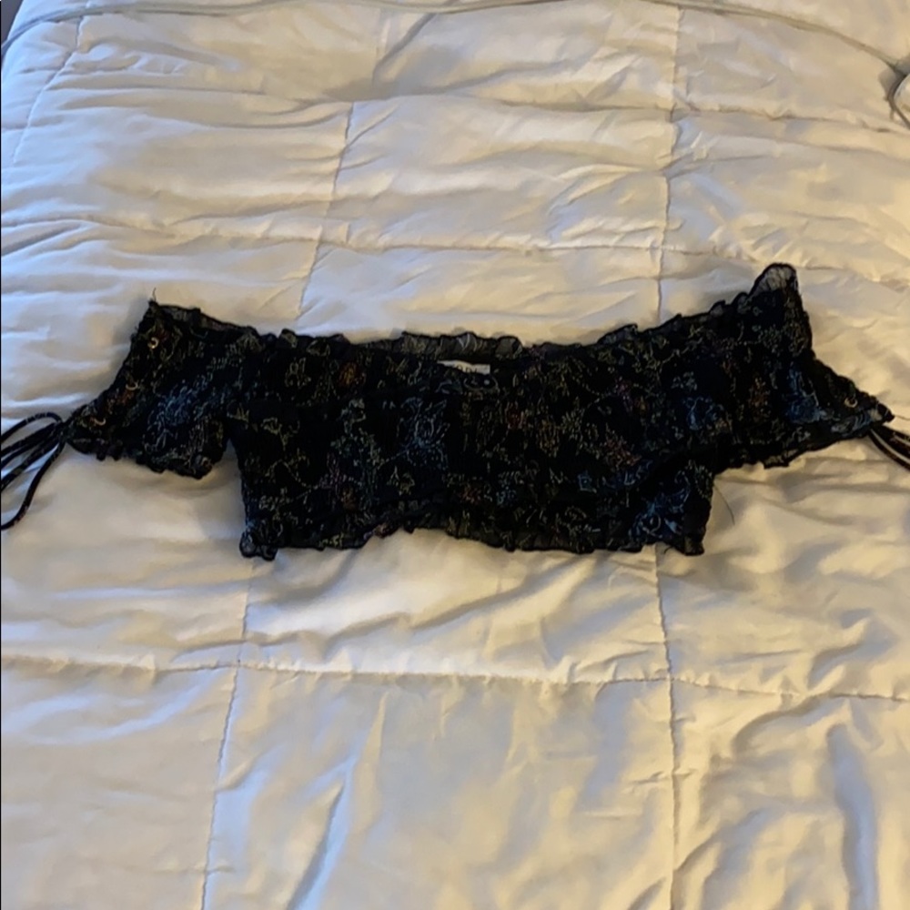 Floral off-the-shoulder bra top